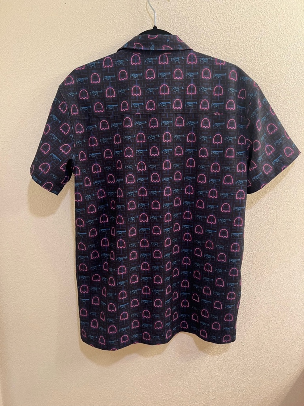 Retro Rifle Pac Man Button Down Shirt - Picture 2 of 3